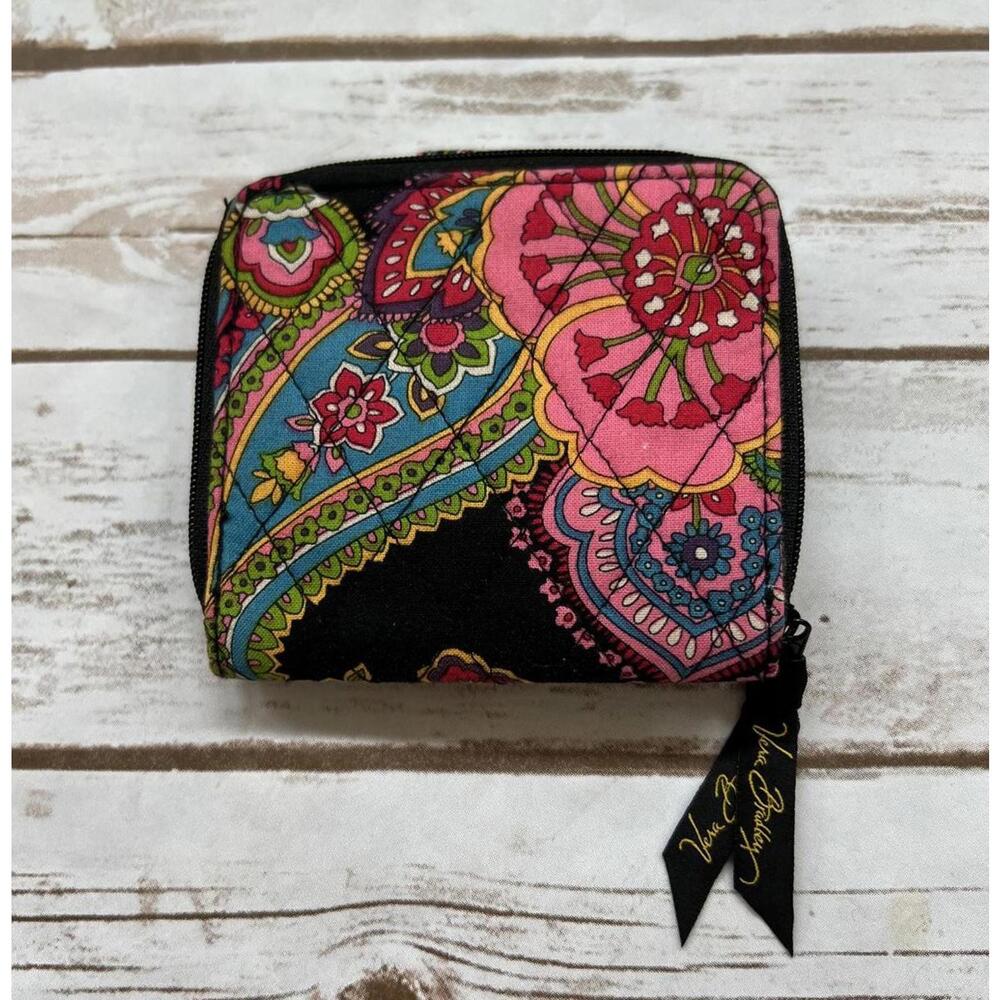 Vera Bradley Small Wallet Multicolor Paisley‎ Quilted Cotton Floral OS - Picture 5 of 7